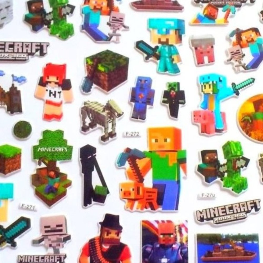 SMALL MINECRAFT VIDEO GAME STICKERS FOR STATIONARY